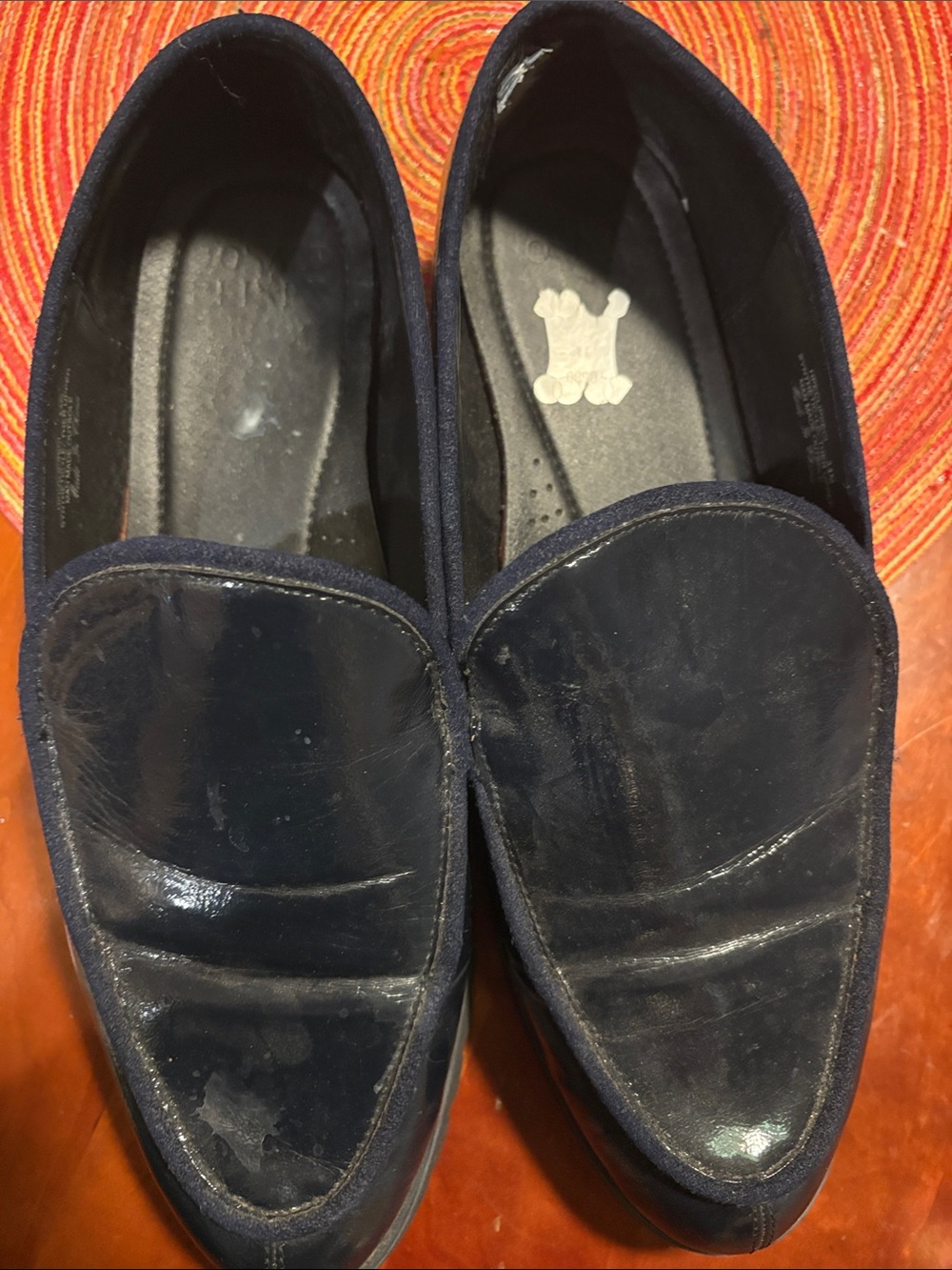 Donald J. Pliner Navy Patent Leather Loafers